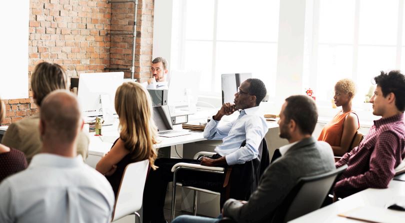students sitting in class