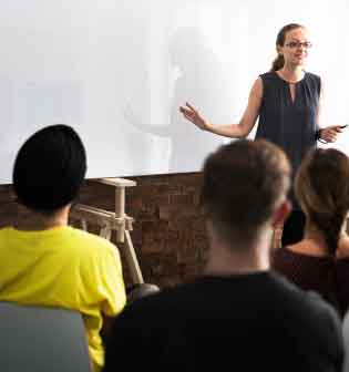 woman teaching class